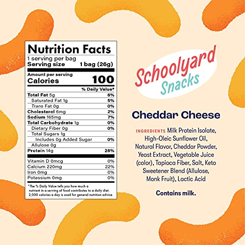 Schoolyard Snacks Low Carb Keto Cheese Puffs - Cheddar Cheese -