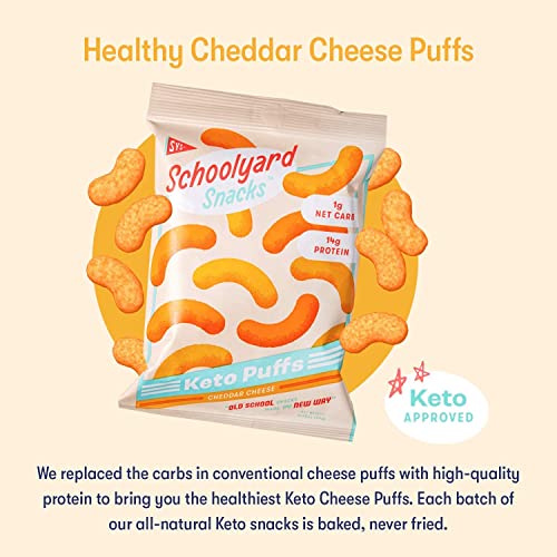 Schoolyard Snacks Low Carb Keto Cheese Puffs - Cheddar Cheese -