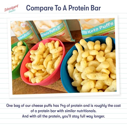 Schoolyard Snacks Low Carb Keto Cheese Puffs - Sour Cream &Amp; Onio