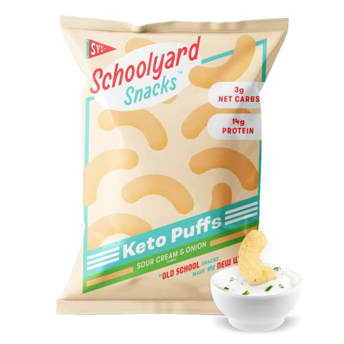Schoolyard Snacks Low Carb Keto Cheese Puffs - Sour Cream &Amp; Onio