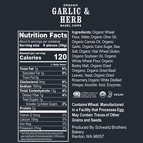 Schwartz Brothers Bakery, Bagel Chip Sampler, Everything &Amp; Garli