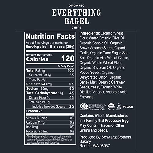 Schwartz Brothers Bakery, Bagel Chip Sampler, Everything &Amp; Garli