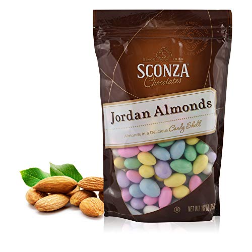 Sconza Candy Coated Jordan Almonds Assorted Pastel Candies 16Oz Bag