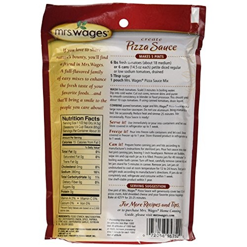Mrs Wages Pizza Sauce Mix-Twelve 5 Ounce Packages