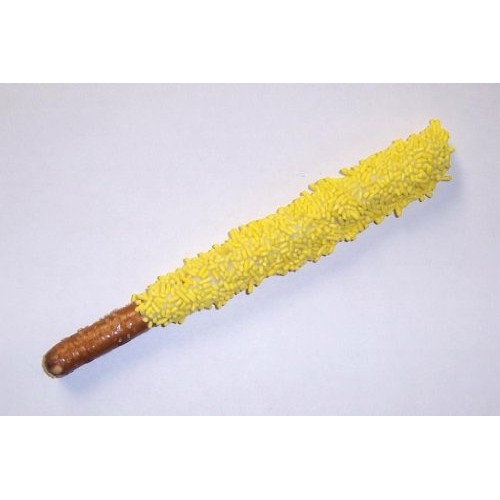 Scotts Cakes White Chocolate Covered Pretzel Rod With Yellow Ji