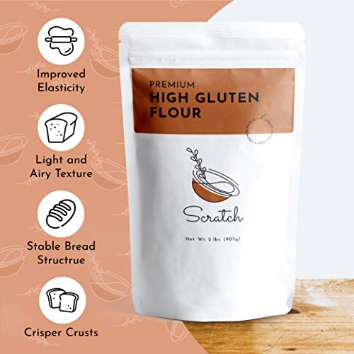 Scratch Premium High Gluten Flour - 2 Lb High Protein Bleached