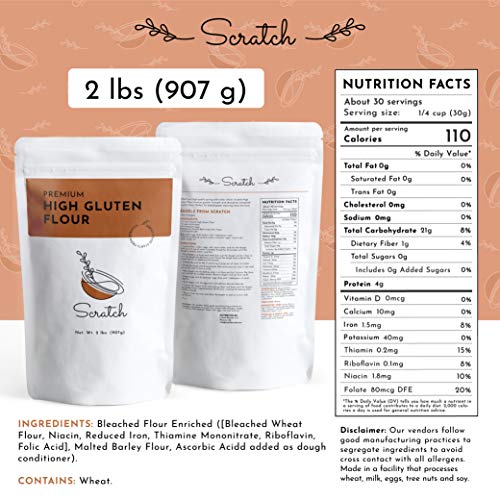Scratch Premium High Gluten Flour - 2 Lb High Protein Bleached