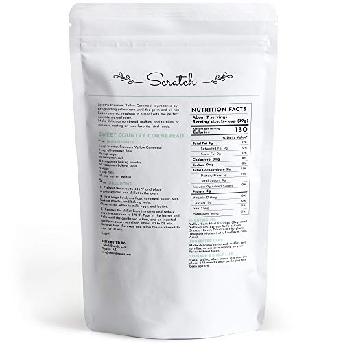 Scratch Premium Yellow Cornmeal - 10 Oz Dry-Ground Cornmeal Fo