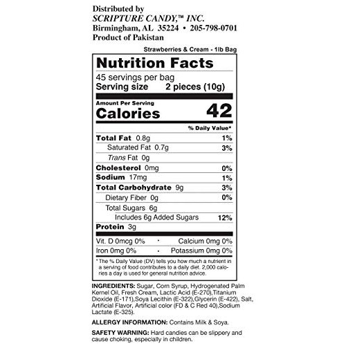 Scripture Candy, Strawberries &Amp; Cream 1 Pound Bag, 90 Pieces 1