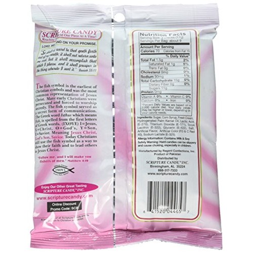 Scripture Candy Bag, Strawberries And Cream, 6 Count