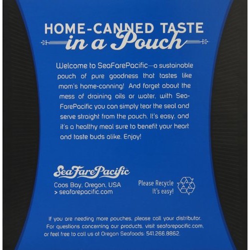 Sea Fare Pacific Wild Caught Smoked Sockeye Salmon Sport Pouch,