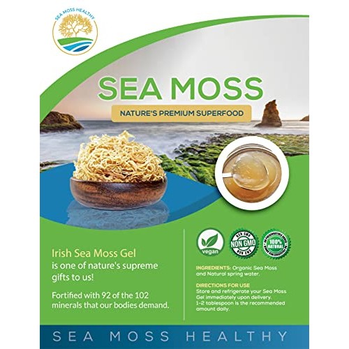 Sea Moss Gel Wild Harvested Organic Authentic Irish Moss Non-GMO...