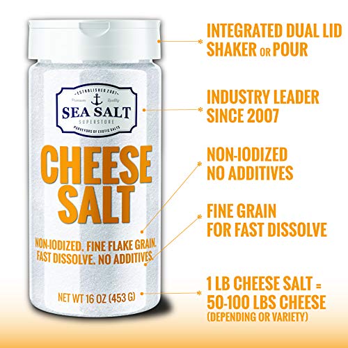 Cheese Sea Salt For Cheesemaking - Non-Iodized, Fine Flaked, No