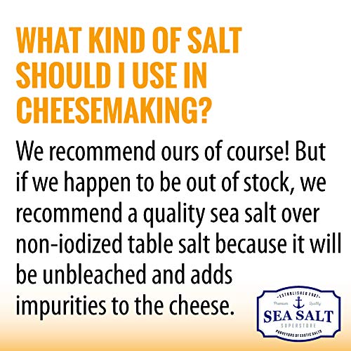 Cheese Sea Salt For Cheesemaking - Non-Iodized, Fine Flaked, No