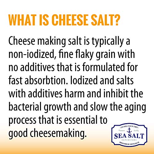 Cheese Sea Salt For Cheesemaking - Non-Iodized, Fine Flaked, No