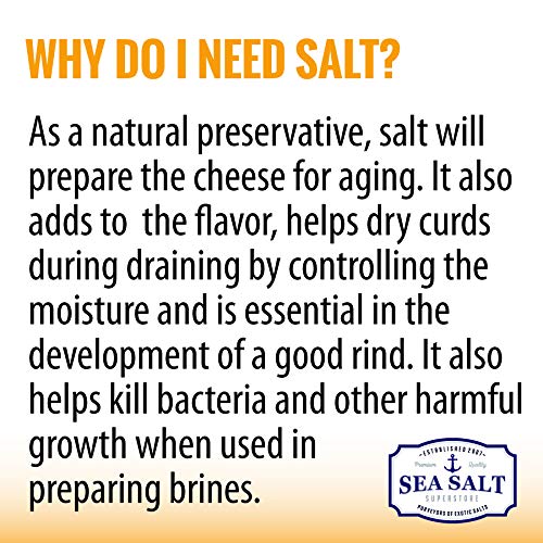 Cheese Sea Salt For Cheesemaking - Non-Iodized, Fine Flaked, No