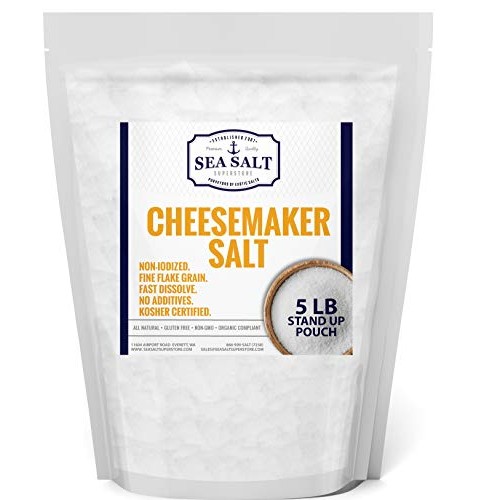 Cheese Sea Salt For Cheesemaking - Non-Iodized, Fine Flaked, No
