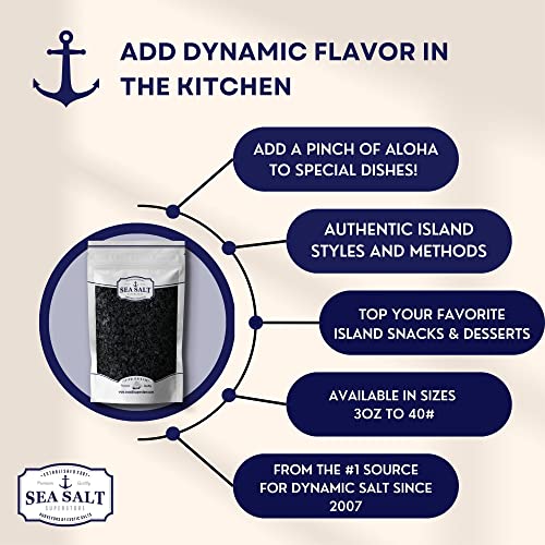 Hawaiian Black Lava Sea Salt, Black Salt For Cooking Or Cocktail