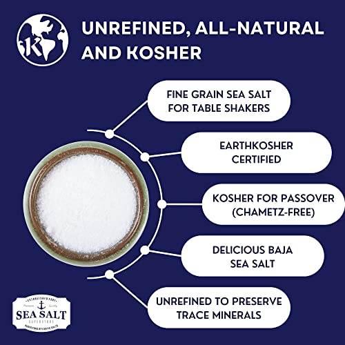 Kosher Sea Salt, Fine Grain Kosher Salt, Replacement for Table S...