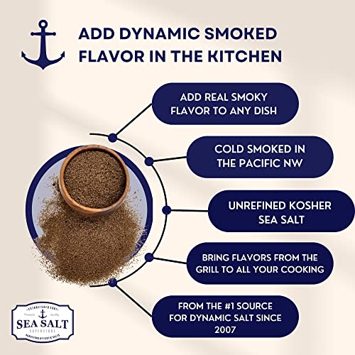 Smoked Sea Salt, Fine Grain Sea Salt Cold Smoked Over Alderwood,