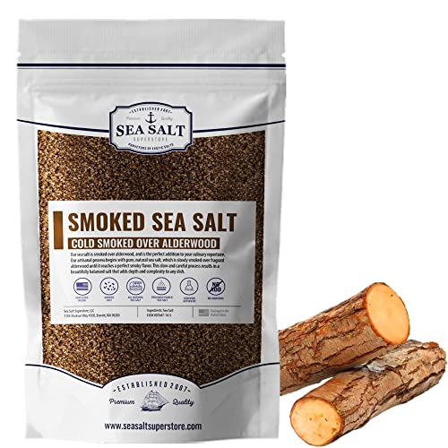 Smoked Sea Salt, Fine Grain Sea Salt Cold Smoked Over Alderwood,