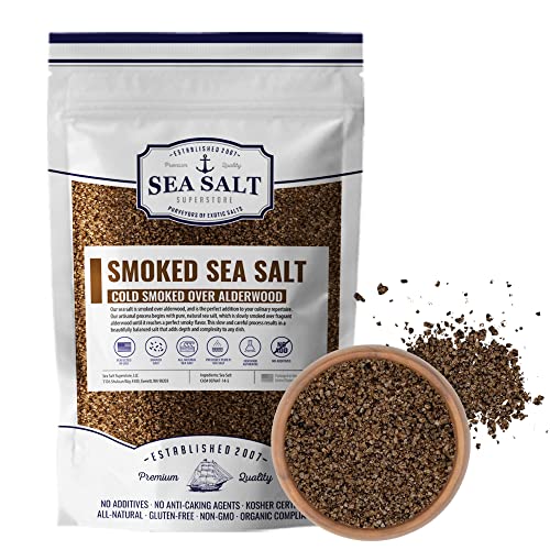 Smoked Sea Salt, Fine Grain Sea Salt Cold Smoked Over Alderwood,