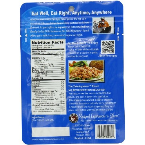 Seabear Ready-To-Eat Pink Salmon, 3.5 Ounce Unit