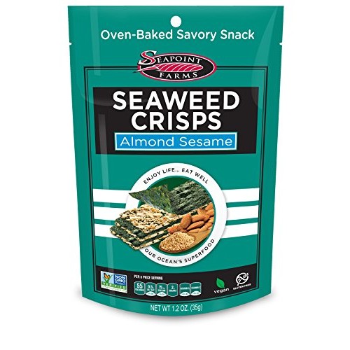 Almond Sesame Sea Salt Seaweed Crisps - Seapoint Farms 1.2 Oz P