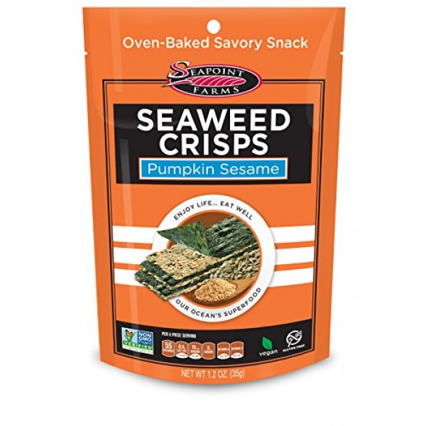 Pumpkin Sesame Sea Salt Seaweed Crisps - Seapoint Farms 1.2 Oz