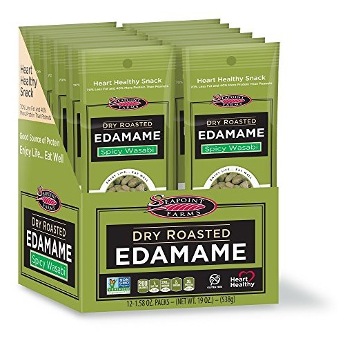 Seapoint Farms Dry Roasted Edamame - Spicy Wasabi - 1.58 Oz - 12 Pk