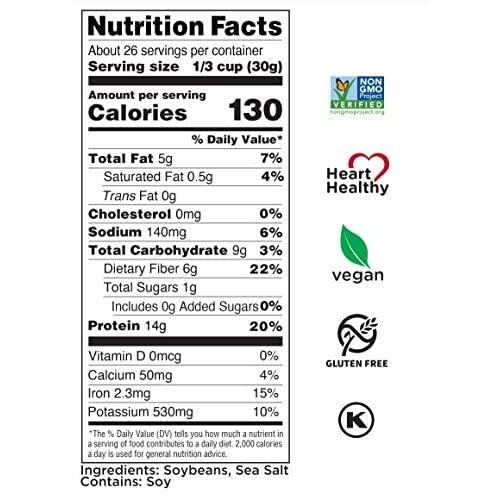 Seapoint Farms Sea Salt Dry Roasted Edamame, Healthy Gluten-Free