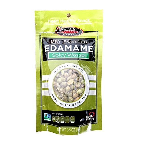 Seapoint Farms Dry Roasted Edamame, Wasabi, Pouches, 3.5 Oz, 3 Pk