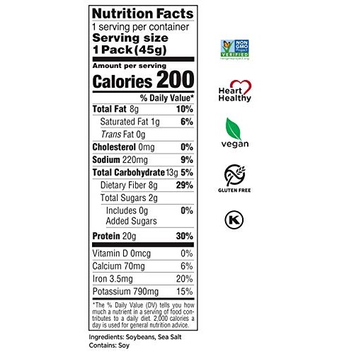 Seapoint Farms Sea Salt Dry Roasted Edamame, Healthy Snacks, 1.5