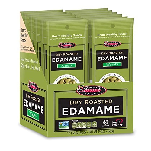 Seapoint Farms Wasabi Dry Roasted Edamame, Healthy Gluten-Free S