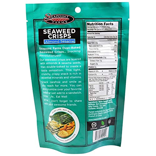 Seaweed Crisps, Almond Sesame, 1.2 Oz - Pack Of 2