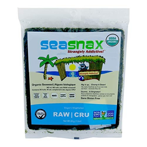 Seasnax Raw Organic Seaweed, 10 Sheets Pack Of 16