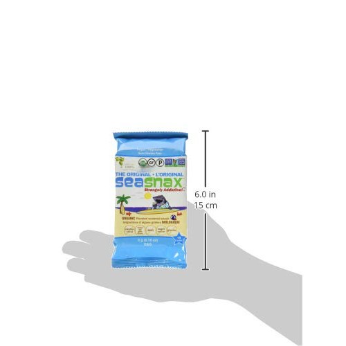 Seasnax Organic Olive Oil Seaweed Snack, 0.18 Oz Pack Of 6