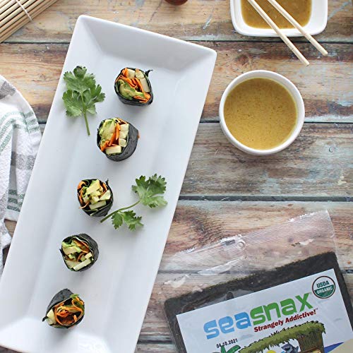 Seasnax Organic Roasted Seaweed Snack Original, 0.18 Oz Pack Of
