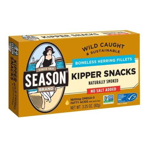 Season Kipper Snacks – Boneless Herring Fillets, No Salt Added, ...
