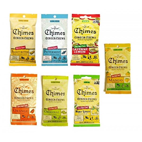 Seasonal Original Chimes Ginger Chews Ultimate Variety 7-Count P...