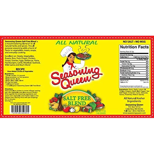 Seasoning Queen Salt Free Blend- 100% Concentrated Blend Of All Seasoning Queen Salt Free Blend- 100% Concentrated Blend Of All