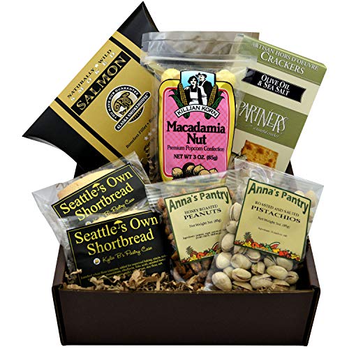 Sweet And Savory Gift Box Featuring Smoked Salmon, Crackers, Pis