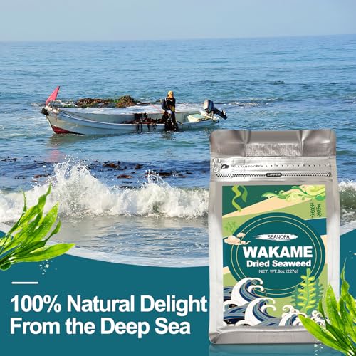 8oz Dried Wakame Seaweed – 100% Natural Sea Vegetable for Miso S...