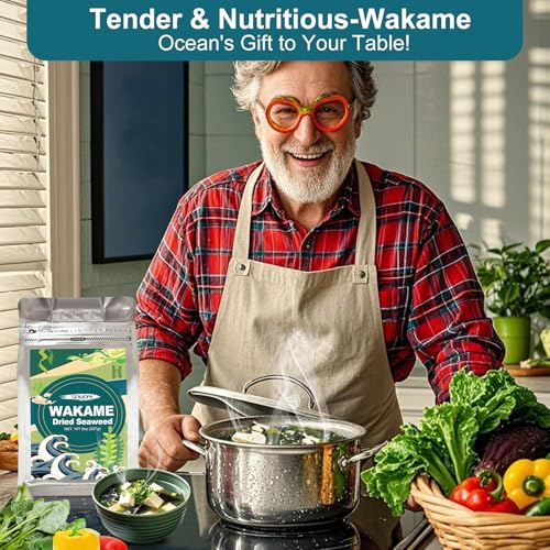 8oz Dried Wakame Seaweed – 100% Natural Sea Vegetable for Miso S...