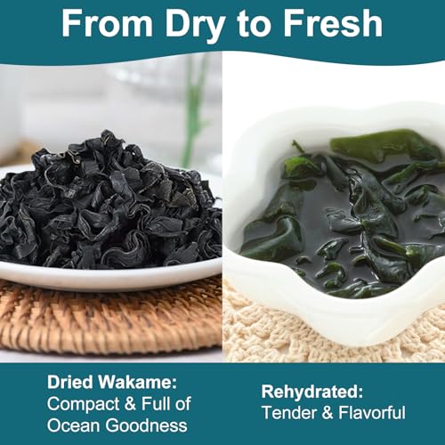 8oz Dried Wakame Seaweed – 100% Natural Sea Vegetable for Miso S...