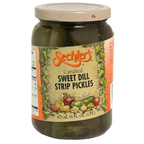 Sechlers, Pickle Candied Sweet Dill Strip, 16-Ounce 6 Pack