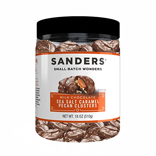 Sanders Milk Chocolate Sea Salt Caramel Pecan Clusters - 18 Oz Tub