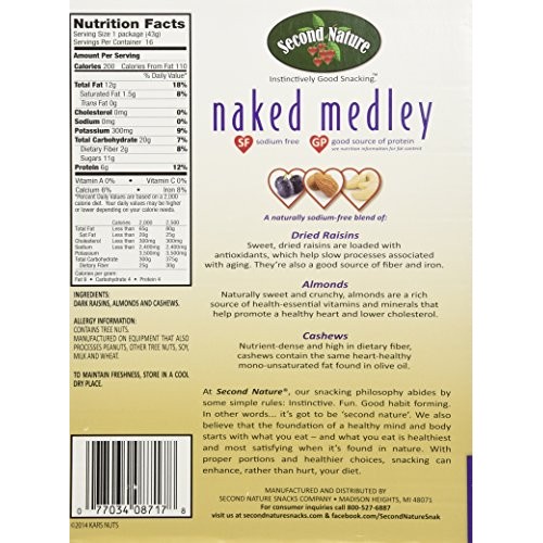 Second Nature Naked Medley Sun-Dried Raisins, Whole Almonds And