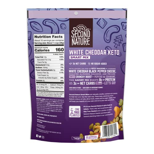 Second Nature Snacks White Cheddar Keto Smart Mix - 10 oz Pouch ...