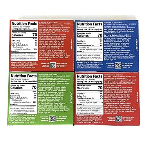 Sonic Gelatin Mix Variety Pack Of 4 Flavors 1 Of Each Flavor, T